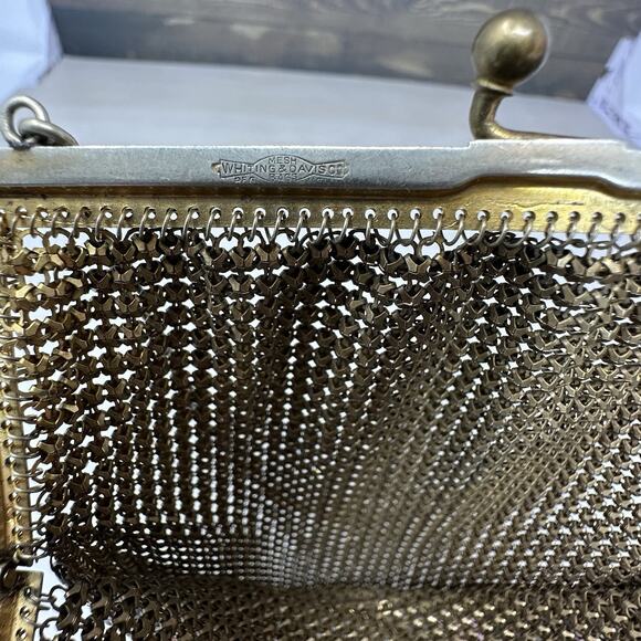 Whiting & Davis Mesh Bags Purse Enamel Evening Bag Handbag Art Deco Flapper - Picture 9 of 13